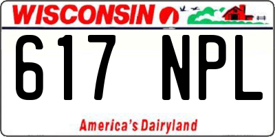 WI license plate 617NPL