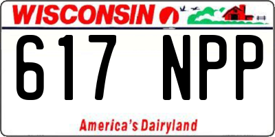 WI license plate 617NPP