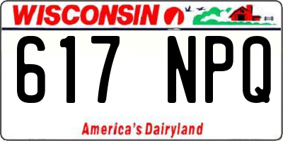 WI license plate 617NPQ