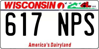 WI license plate 617NPS