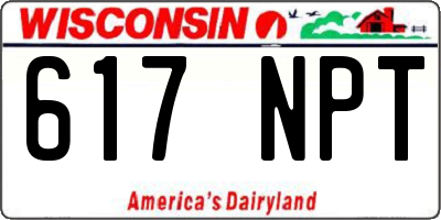 WI license plate 617NPT