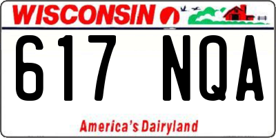 WI license plate 617NQA