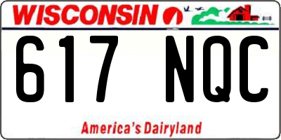 WI license plate 617NQC