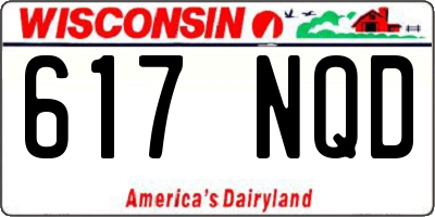 WI license plate 617NQD