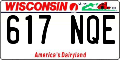 WI license plate 617NQE