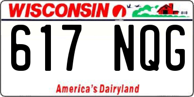 WI license plate 617NQG