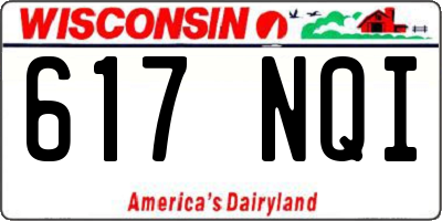 WI license plate 617NQI