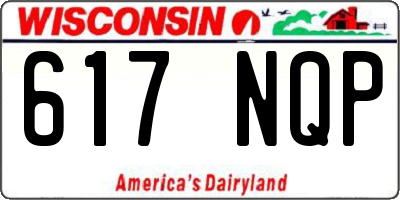 WI license plate 617NQP
