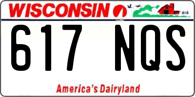 WI license plate 617NQS