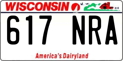 WI license plate 617NRA