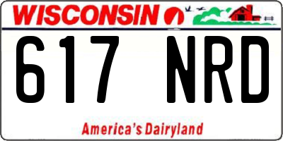WI license plate 617NRD