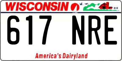WI license plate 617NRE