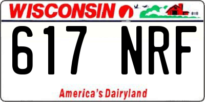 WI license plate 617NRF