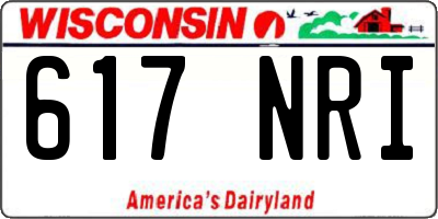 WI license plate 617NRI