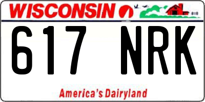 WI license plate 617NRK