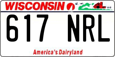 WI license plate 617NRL