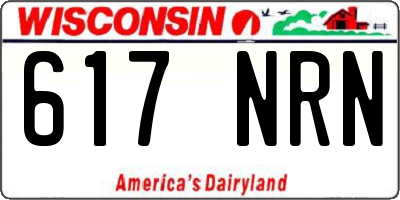 WI license plate 617NRN