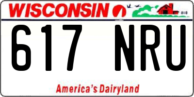 WI license plate 617NRU