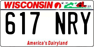WI license plate 617NRY