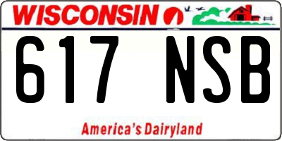 WI license plate 617NSB