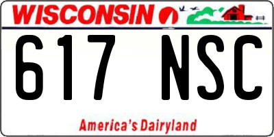 WI license plate 617NSC