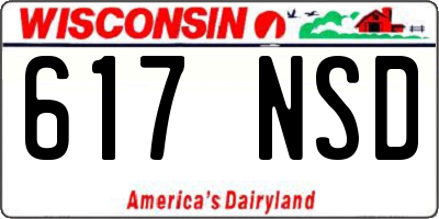 WI license plate 617NSD