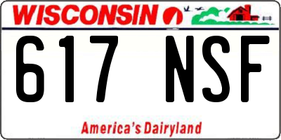 WI license plate 617NSF