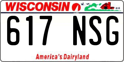 WI license plate 617NSG