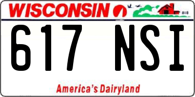 WI license plate 617NSI