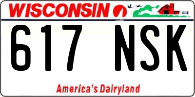 WI license plate 617NSK