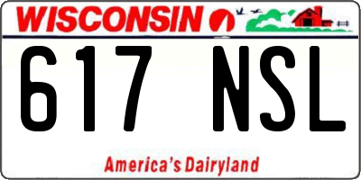WI license plate 617NSL