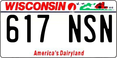 WI license plate 617NSN