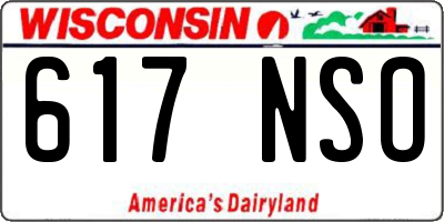 WI license plate 617NSO