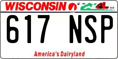 WI license plate 617NSP