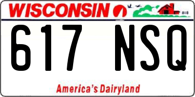 WI license plate 617NSQ