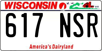 WI license plate 617NSR