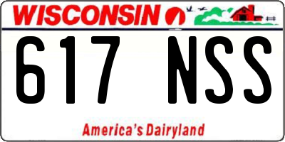 WI license plate 617NSS