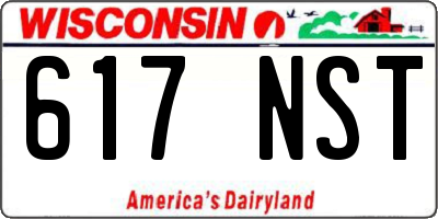 WI license plate 617NST
