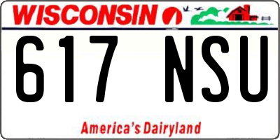WI license plate 617NSU
