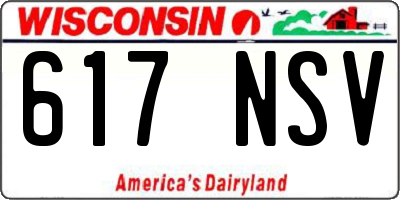 WI license plate 617NSV