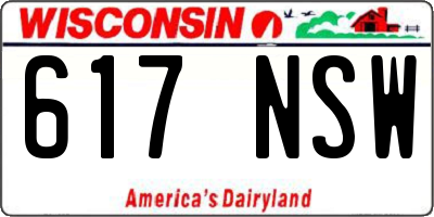 WI license plate 617NSW