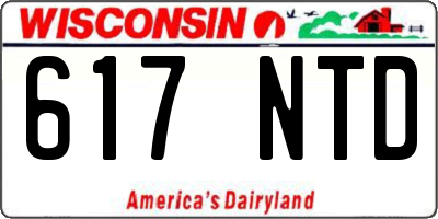 WI license plate 617NTD