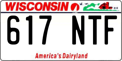WI license plate 617NTF
