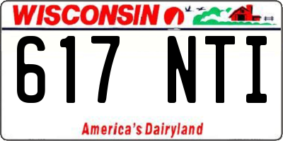 WI license plate 617NTI