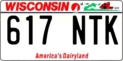 WI license plate 617NTK
