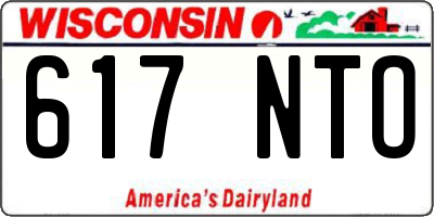 WI license plate 617NTO