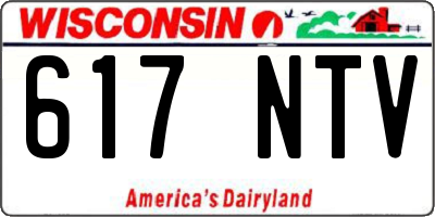 WI license plate 617NTV