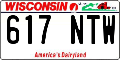 WI license plate 617NTW