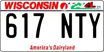 WI license plate 617NTY