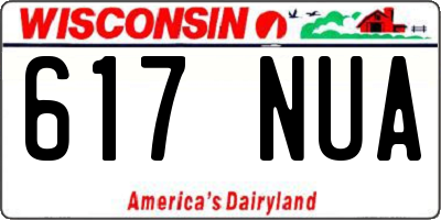 WI license plate 617NUA